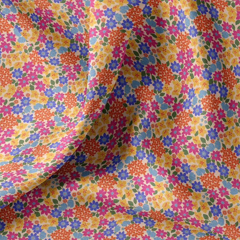 Acryl Coated Cotton GLADYS Pink / Yellow